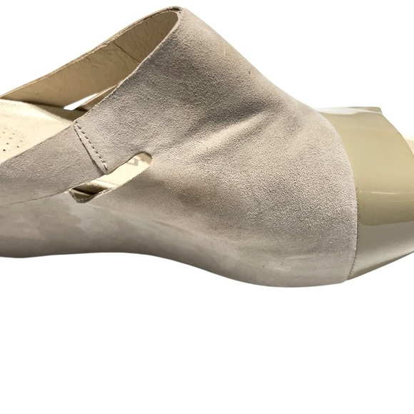 Tsubo Taupe Leather Wedge Slip Ons Womens 8 Lagom Scandi Chic Minimalist Office - Picture 7 of 14